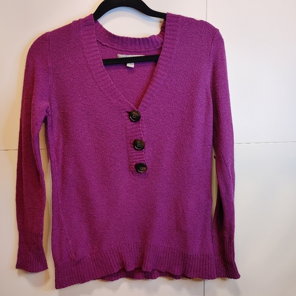 Old Navy Jeweled Purple V-Neck Sweater Medium - Picture 3 of 9